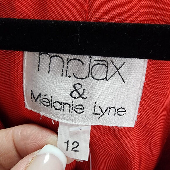 Vintage Mr. Max & Melanie Lyne Red Wool Blazer Size 12 - Picture 9 of 11